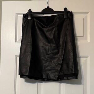 Old Navy Black Faux Leather Mini Skirt